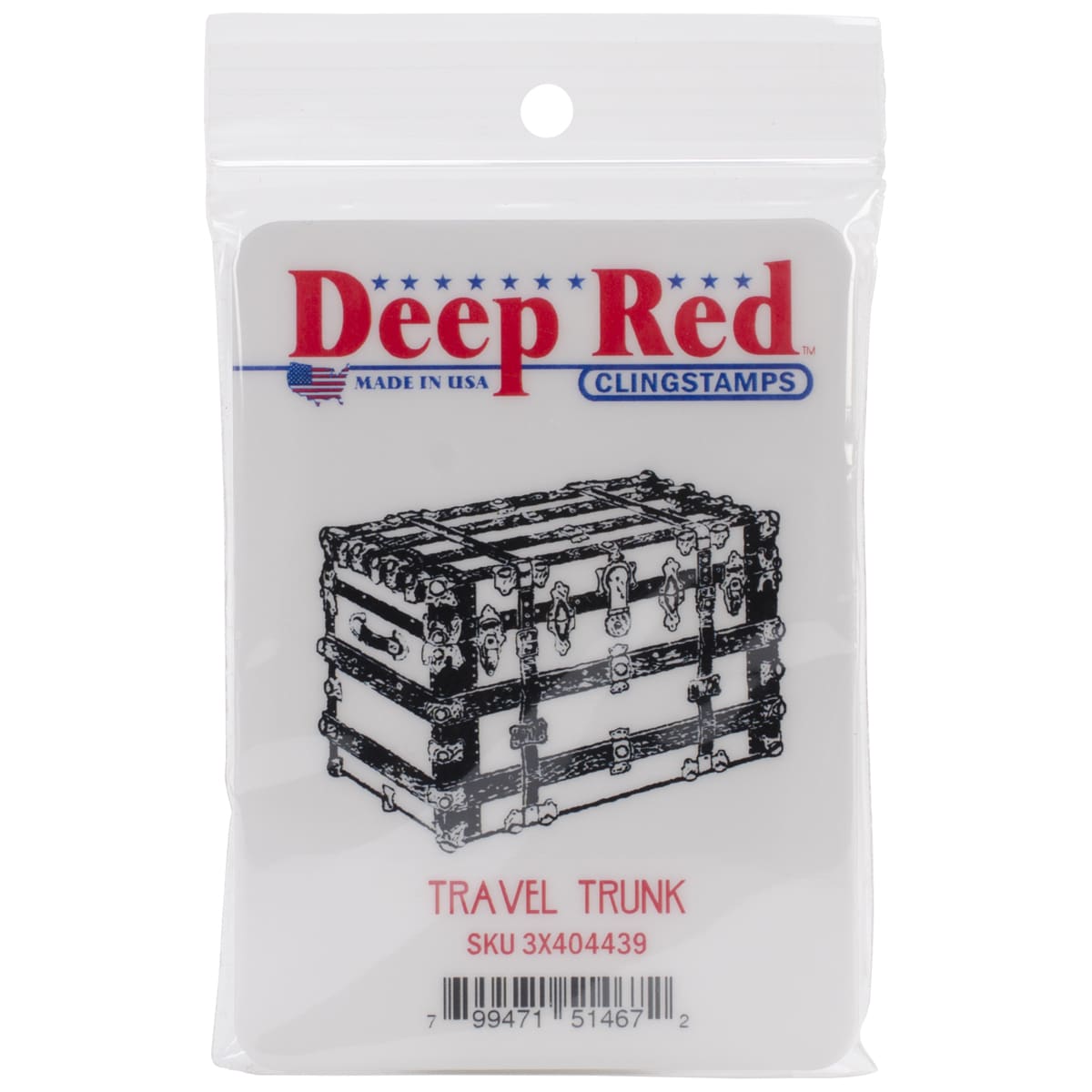 Deep Red Cling Stamp 2.2 X1.75   Travel Trunk