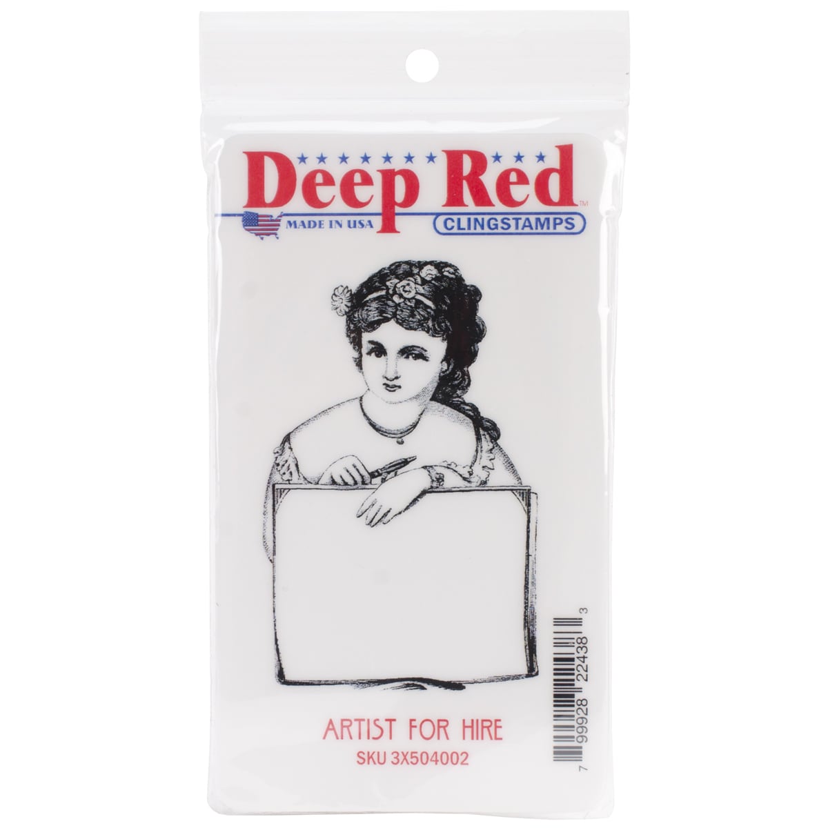 Deep Red Cling Stamp 1.9 X3  Artist For Hire
