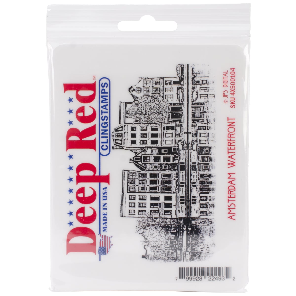 Deep Red Cling Stamp 4 X2.5   Amsterdam Water Front