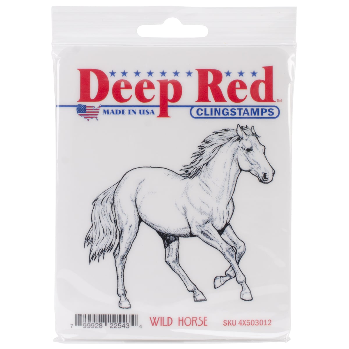 Deep Red Cling Stamp 3.25 X3.2   Wild Horse