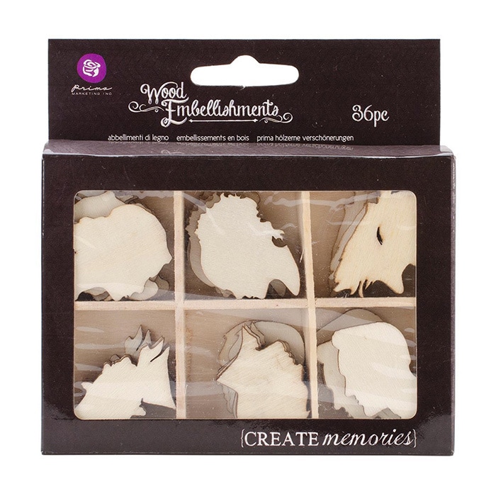 Laser Cut Wood Icon Embellishments In Box To 1.5 30/pkg  Silhouettes