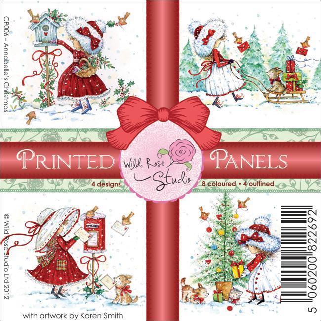 Wild Rose Studio Ltd. 4 X4 Printed Panels 12/sheets   Annabelles Christmas