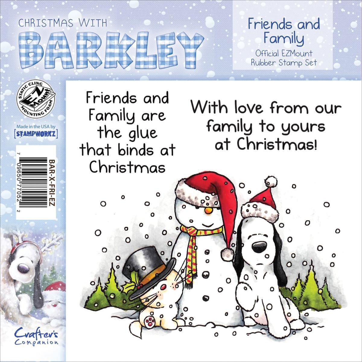 Barkley EZmount Christmas Cling Stamp Set 4.75 X4.75   Friends   Family