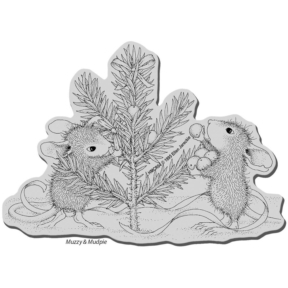 Stampendous House Mouse Cling Stamp  Trim The Tree