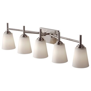 5-light Brushed Steel Vanity Fixture - Bed Bath & Beyond - 8697956