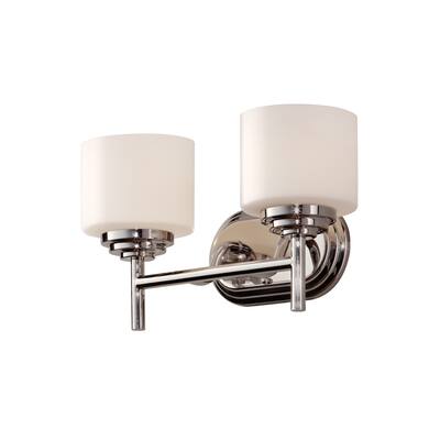Feiss Malibu 2 - Light Vanity Fixture, Polished Nickel - Silver