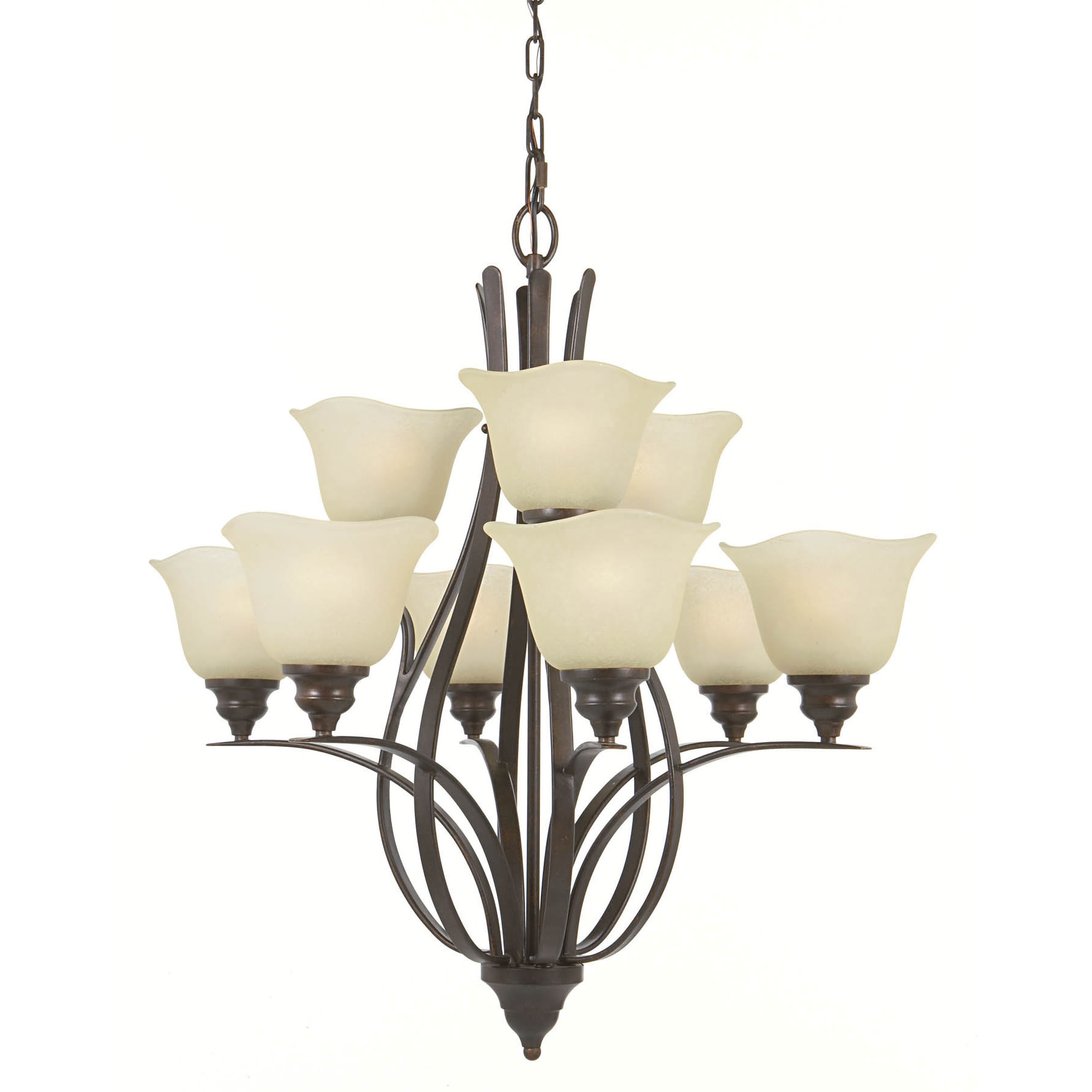 Morningside 9 light Grecian Bronze Chandelier