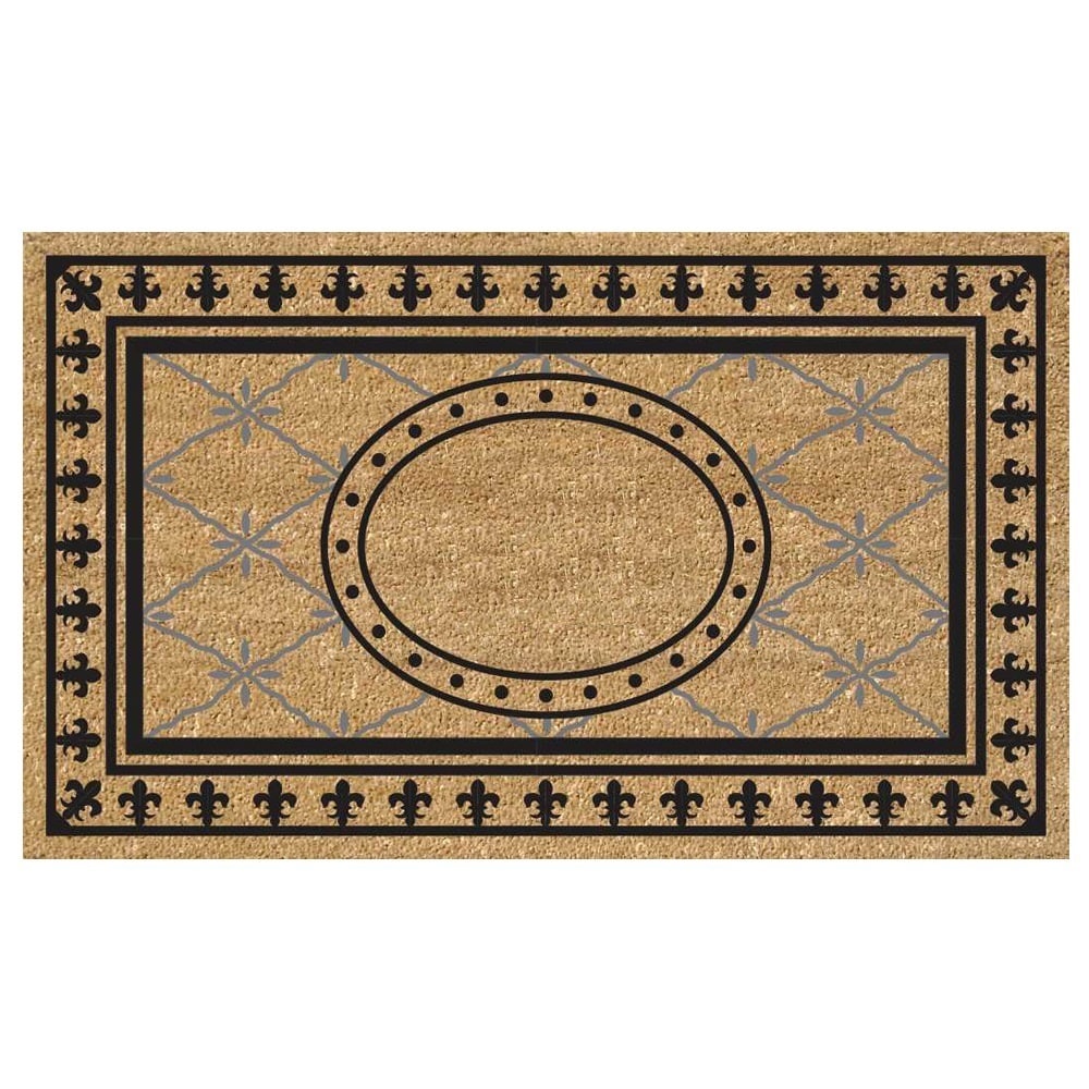 Heavy duty Superscraper Bungalow Design Black/ Grey Coir Doormat