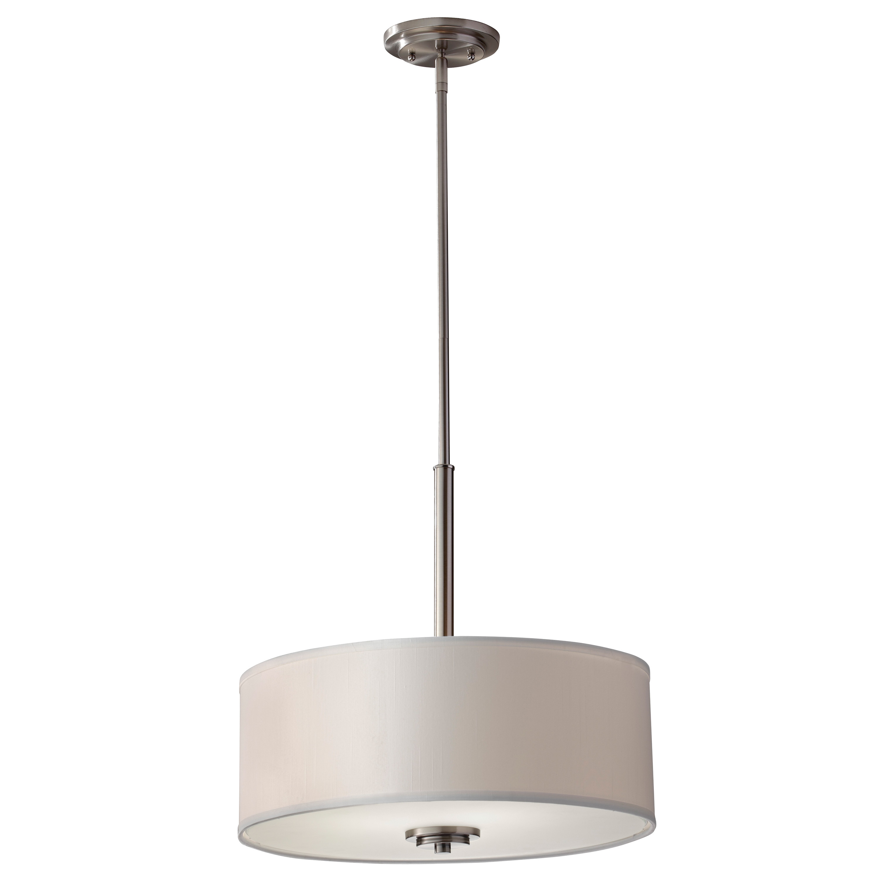 3 light Brushed Steel Pendant