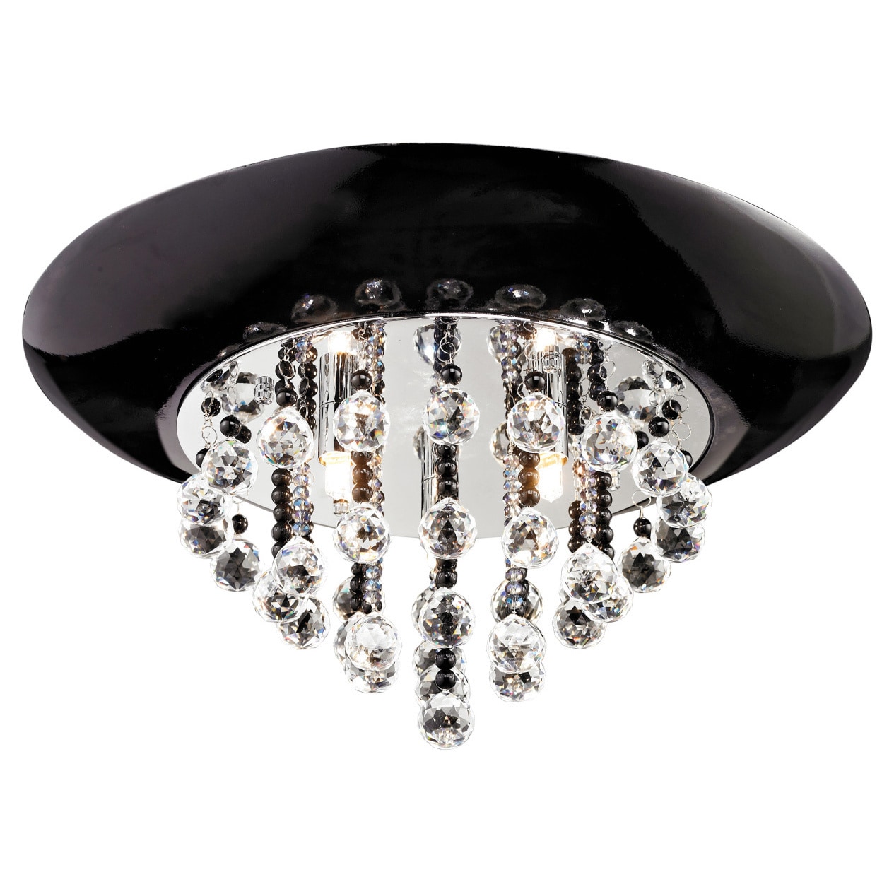 Nines 3 light Chrome And Crystal Flush Mount