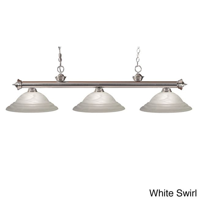 Riviera 3 light Brushed Nickel Billiard Light Fixture