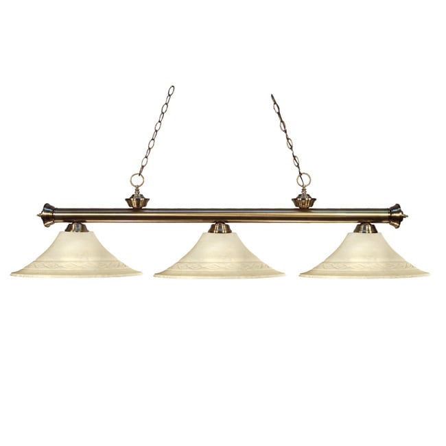 Z lite Riviera Antique Brass 3 light Billiard Light Fixture