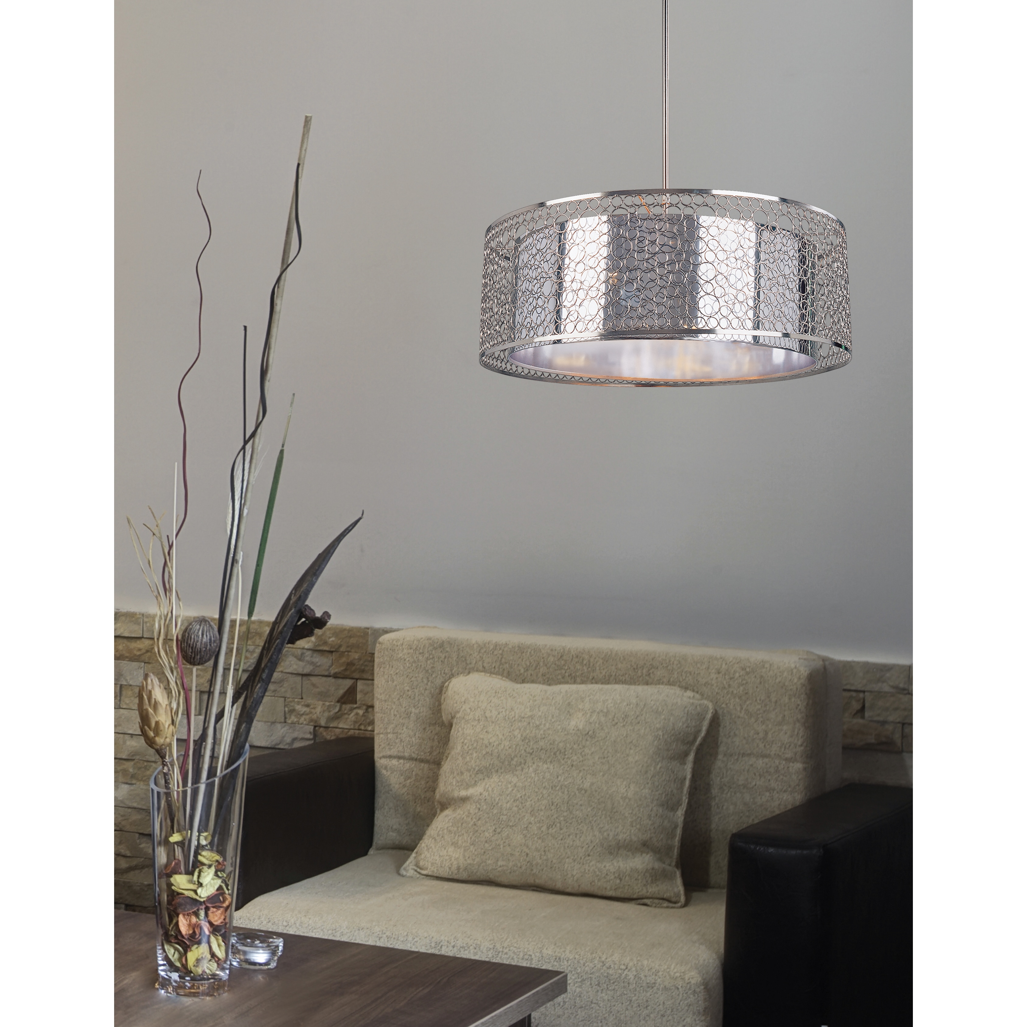 Z lite Saatchi Brushed Nickel And Chrome 6 light Pendant