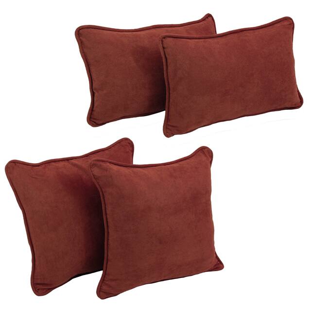 Blazing Needles Delaney Microsuede Throw Pillow Set (Set of 4)