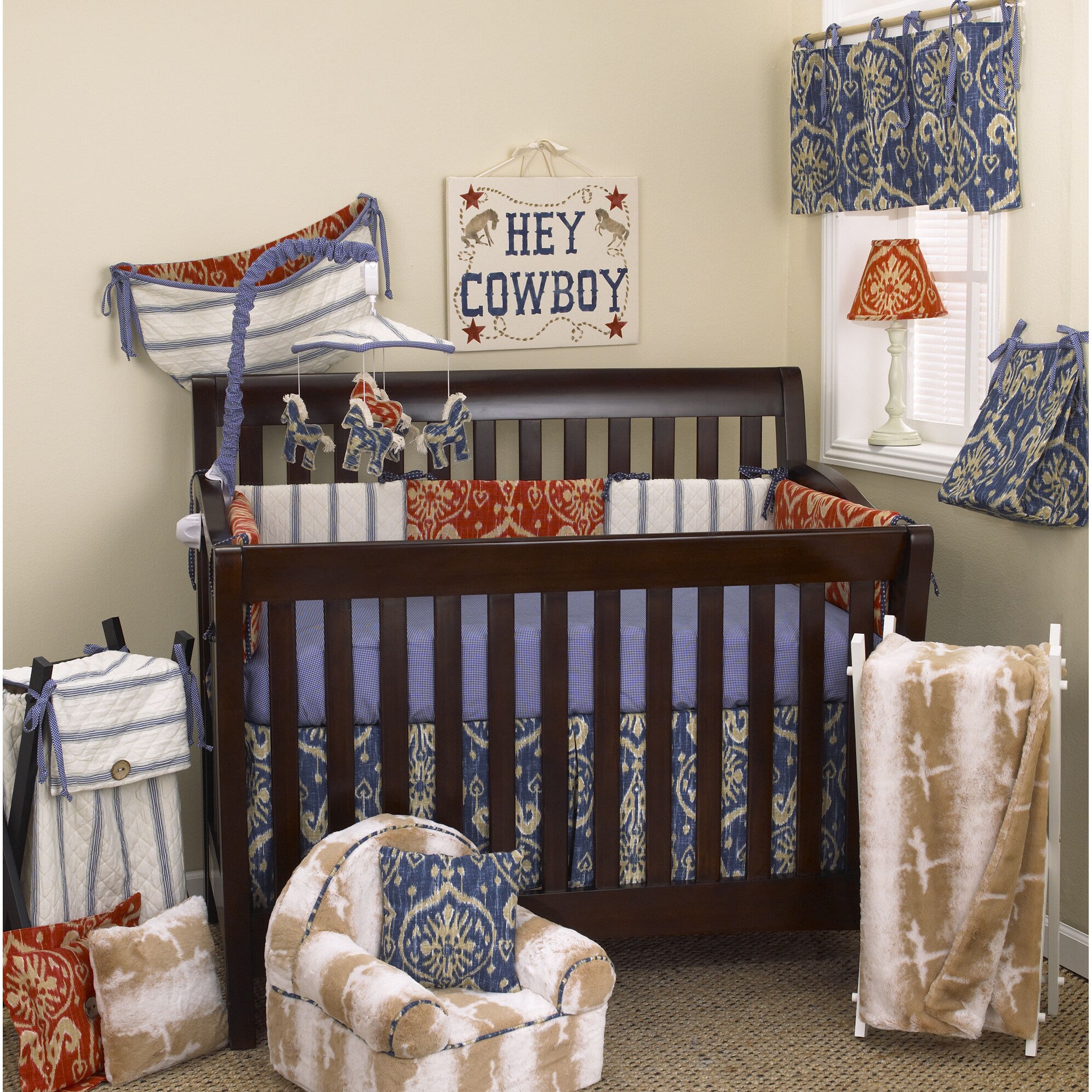 Cotton Tale Sidekick 8 Piece Crib Bedding Set Tan Red White