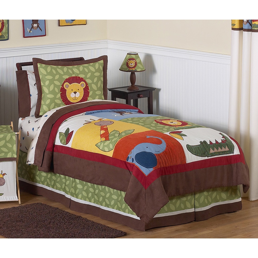 Sweet Jojo Designs Sweet Jojo Designs Boys Jungle Time 3 piece Full/queen Comforter Set Brown Size Full  Queen