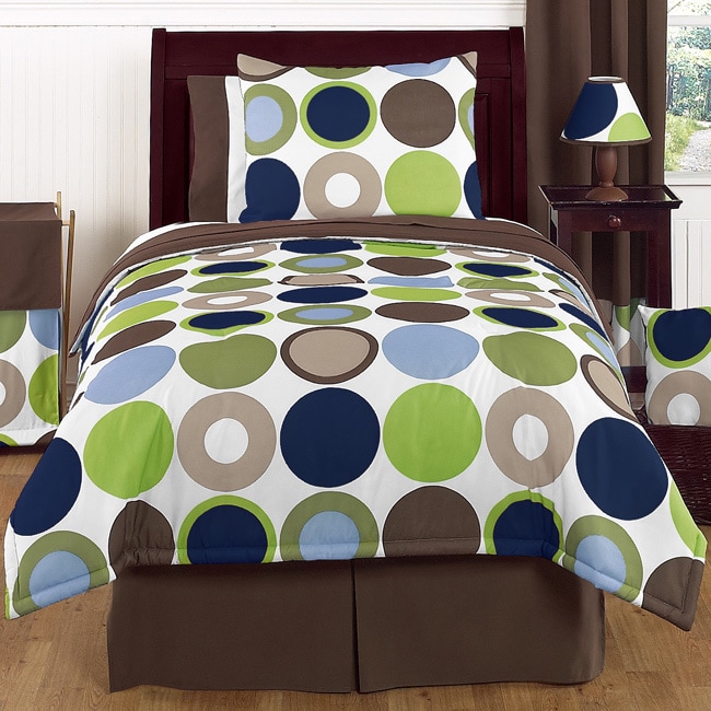 Sweet Jojo Designs Sweet Jojo Designs Boys Dots 3 piece Full/queen Comforter Set Blue Size Full  Queen