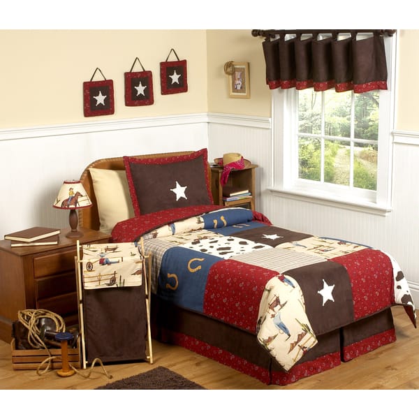 slide 2 of 4, Sweet Jojo Designs Boys 'Wild West Cowboy' 4-piece Twin Comforter Set