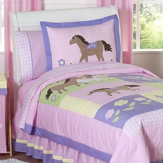 Shop Sweet Jojo Designs Girls Pretty Pony Twin 4 Piece Comforter