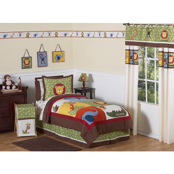 Shop Sweet Jojo Designs Boys Jungle Time 4 Piece Twin Comforter