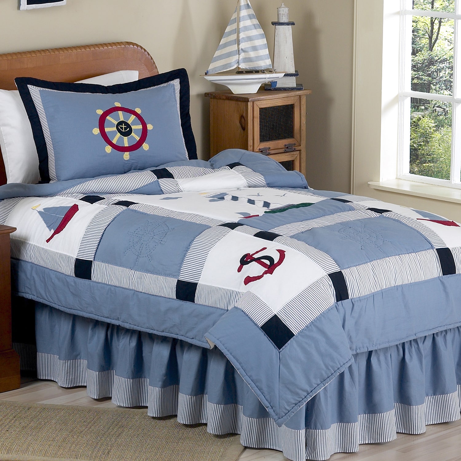 Sweet Jojo Designs Boys 4 piece Nautical Twin Comforter Set