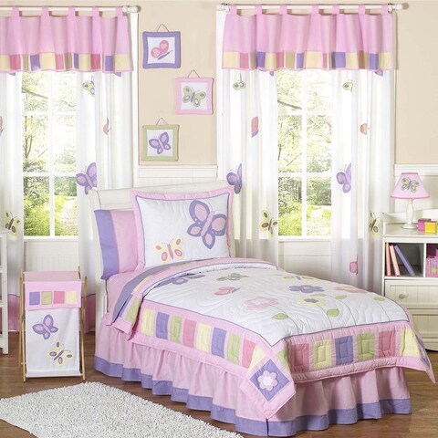 Sweet Jojo Designs Girls 4-piece Butterfly Twin Comforter Set