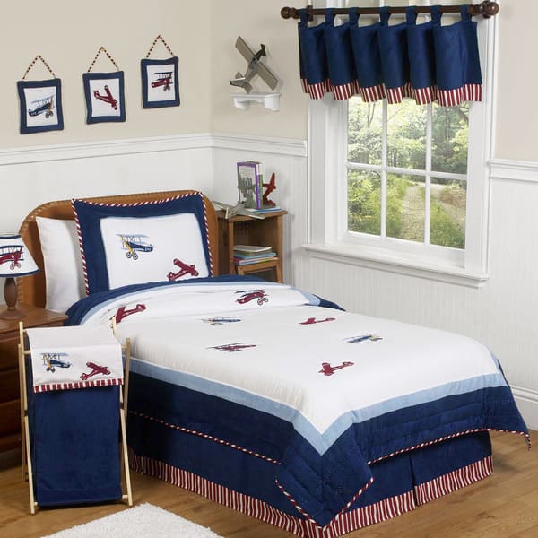 Shop Sweet Jojo Designs Boys Vintage Airplane Twin 4 Piece