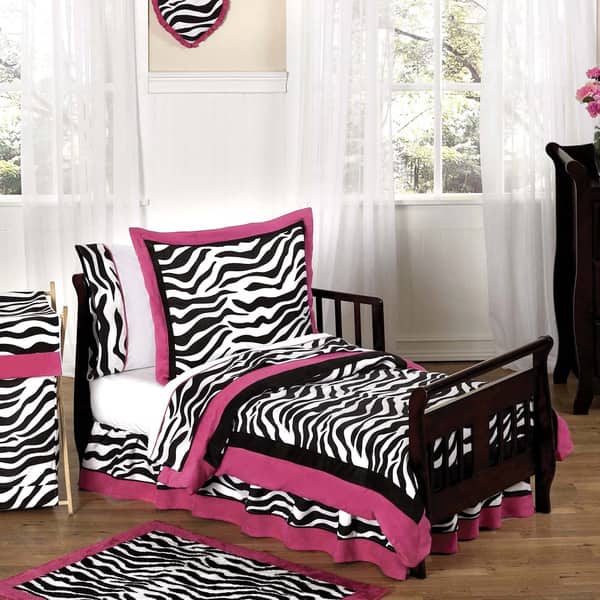 Shop Sweet Jojo Designs Girls 5 Piece Hot Pink Zebra Toddler
