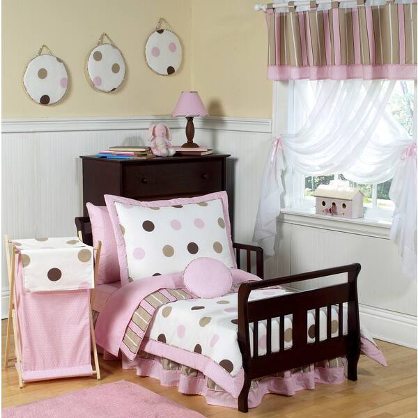 Shop Sweet Jojo Designs Girl 5 Piece Polka Dots Toddler Comforter