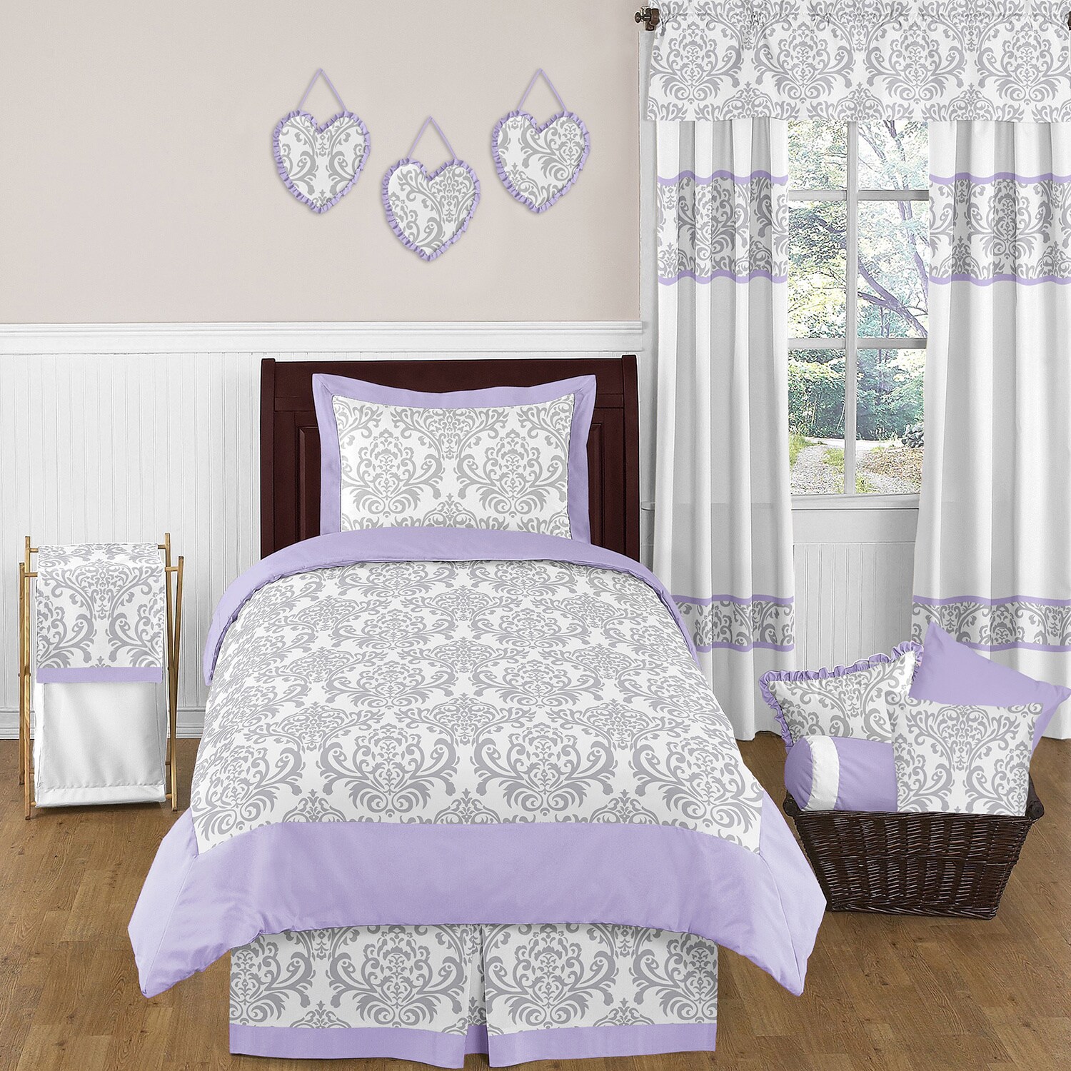 Sweet Jojo Designs Sweet Jojo Designs Girls 4 piece Elizabeth Twin Comforter Set Grey Size Twin