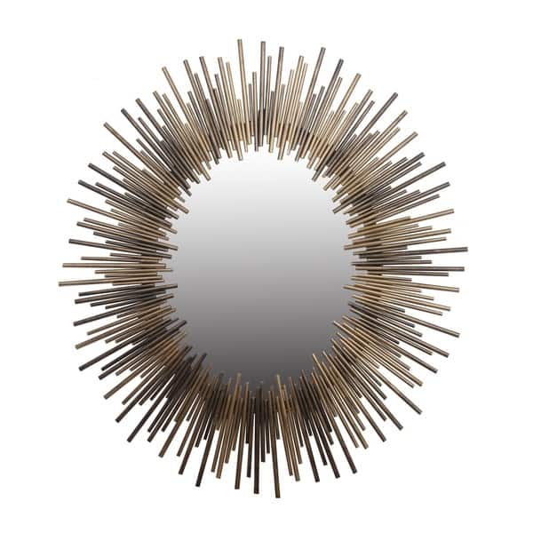 slide 1 of 1, Oval Gold and Silver Iron Mirror