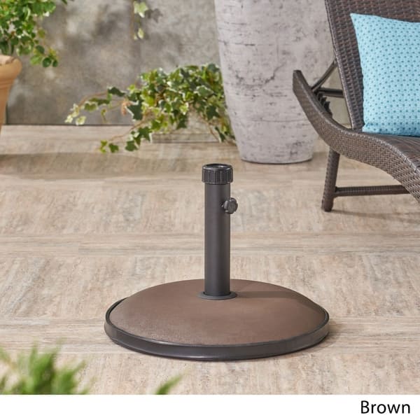 Terracota Outdoor Circular Concrete Umbrella Base by Christopher Knight ...