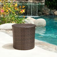 Keaton Wicker Barrel Side Table by Christopher Knight Home