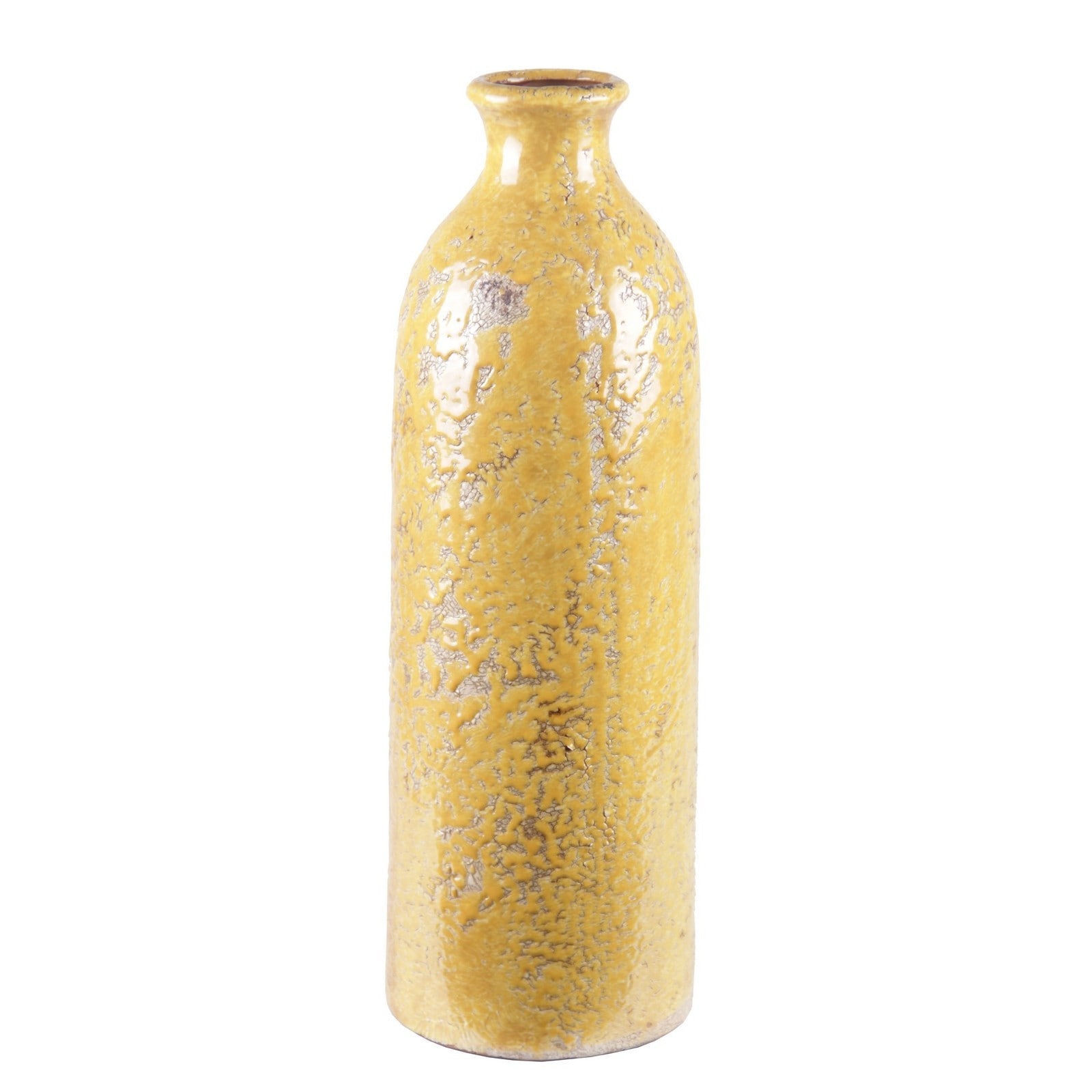 Medium Yellow/ Silver Ceramic Vase