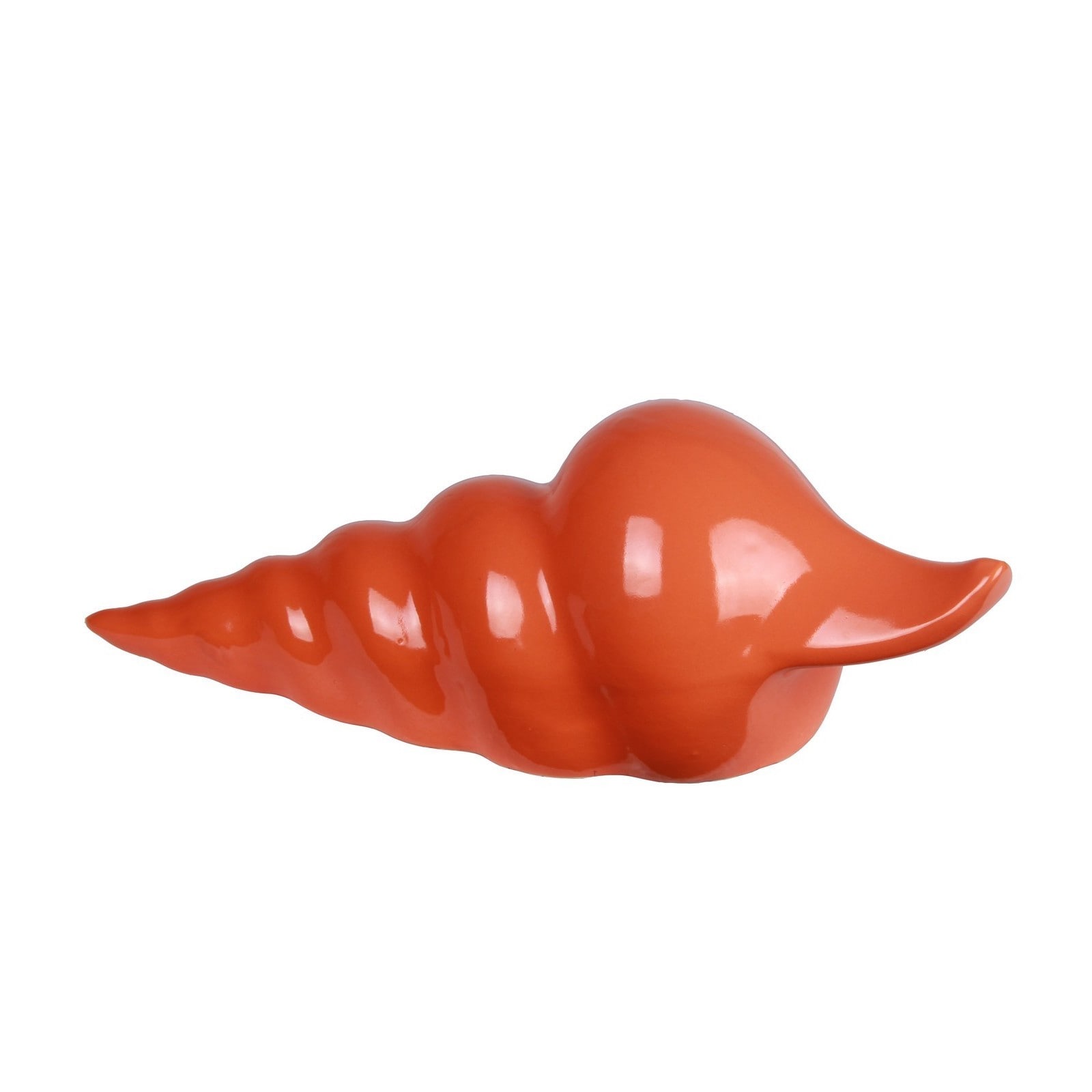 Orange Ceramic Spiral Shell Decorative Accessory