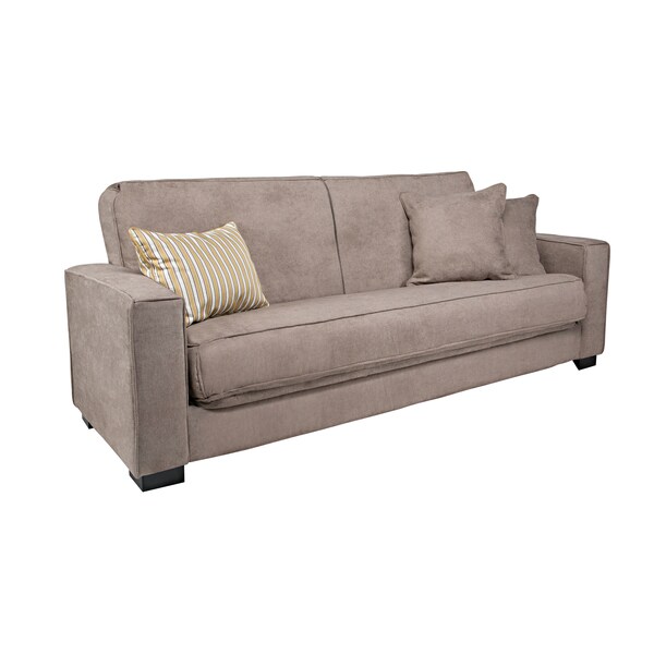 Shop Portfolio Gresham ConvertaCouch TanGray Velvet Futon Sofa Sleeper Free Shipping Today