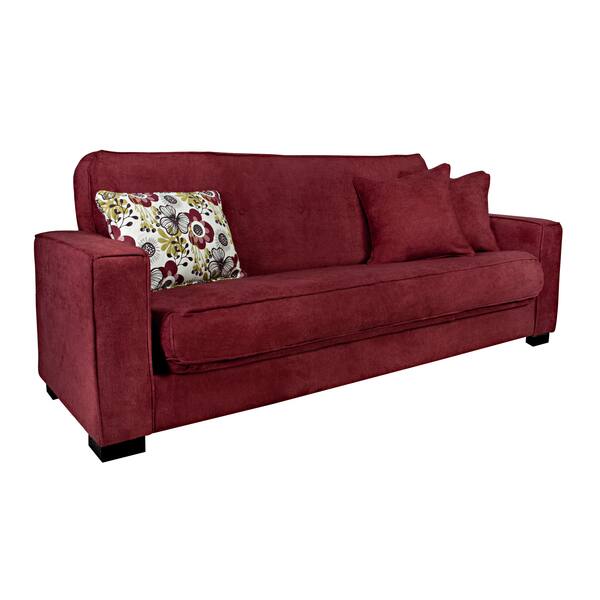 Shop Portfolio Alina Convert A Couch Red Wine Velvet Futon