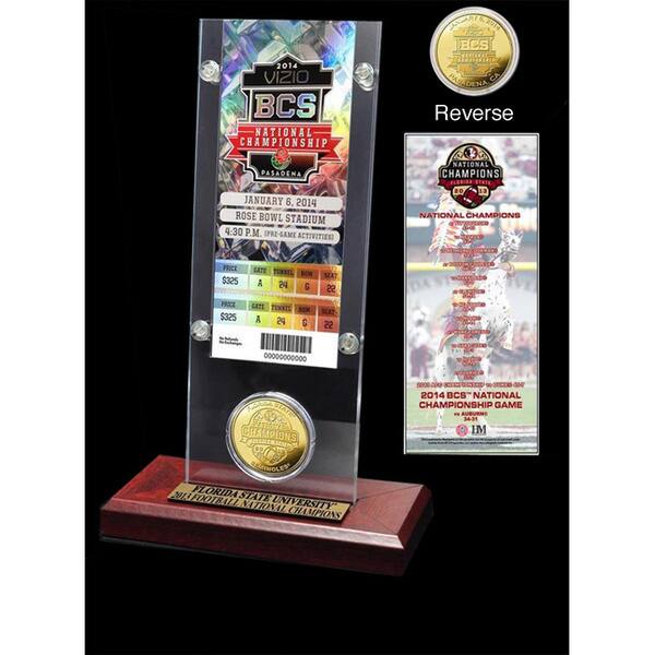 Florida State 2014 BCS National Champions Ticket and Bronze Coin