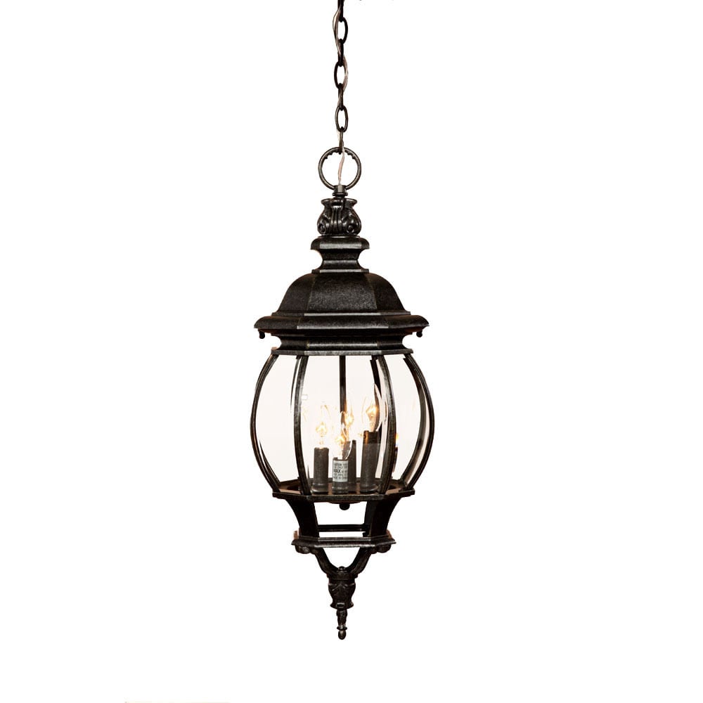 Chateau Outdoor 4 light Stone Hanging Lantern Light Fixture