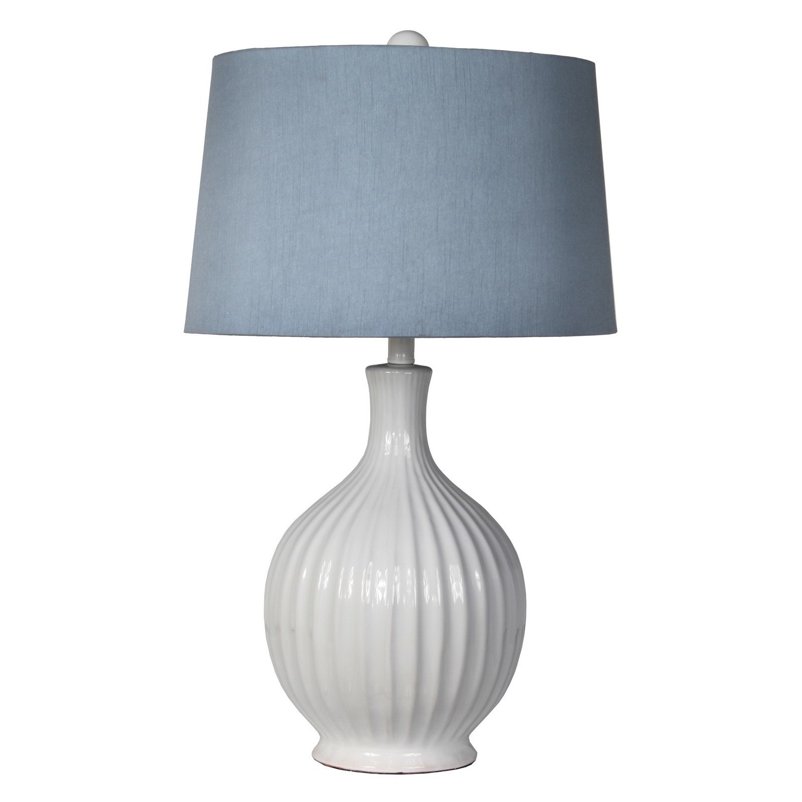 1-light White/ Blue Ceramic Table Lamp