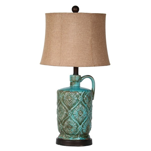 Medium Ceramic Jar 1-light Green Table Lamp