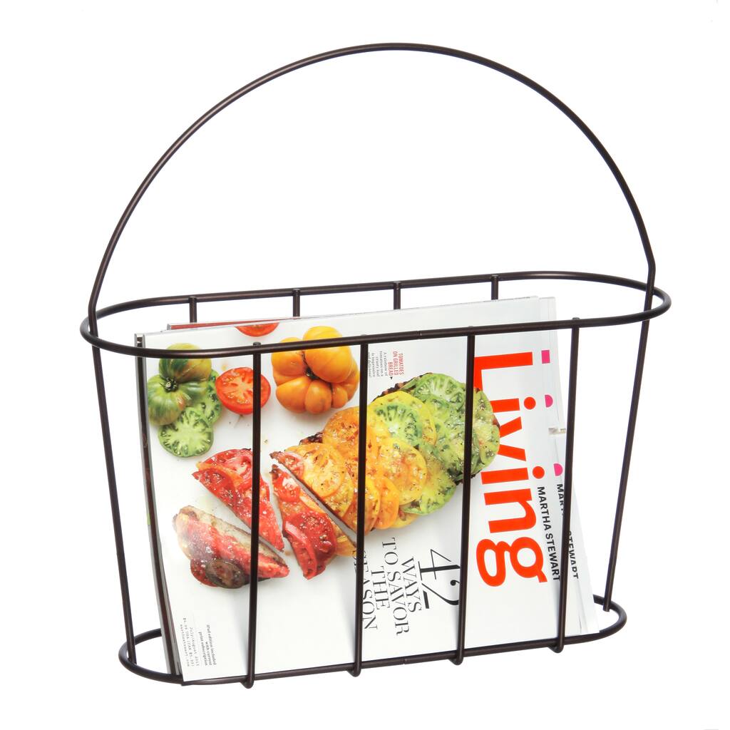 Oil Rubbed Bronze Magazine Rack with Handle