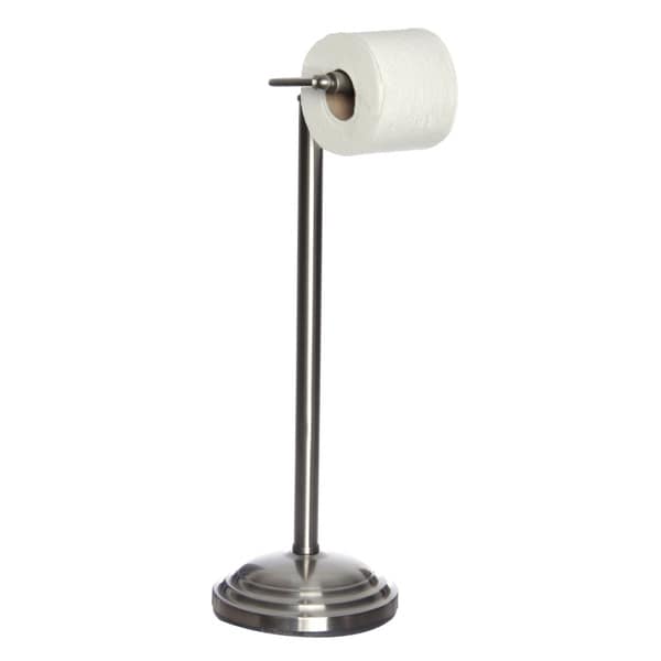 Shop Satin Nickel Pedestal Toilet Tissue Holder Free Shipping On