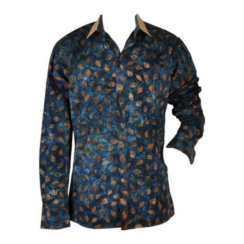 Mens J Arty Leaf Shirt Blue   16987234