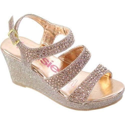 Link DANA 58K Girls Glittering Rhinestone Chunky Heel Platform Mary