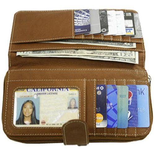 Piel Leather Multi Compartment Wallet 2861 Saddle Leather   17078759