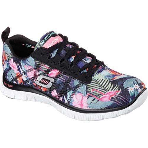 Womens Skechers Flex Appeal Floral Bloom Black/Multi   17081711