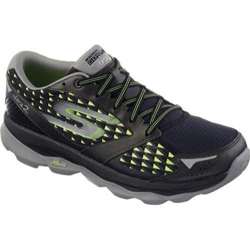 Mens Skechers GOrun Ultra 2 Black/Lime