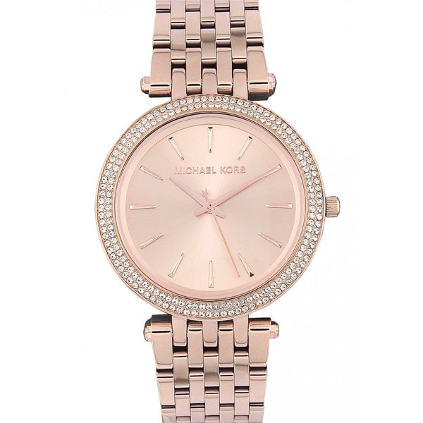 Shop Michael Kors Women's 'Darci' Rose Goldtone Stainless Steel Watch ...