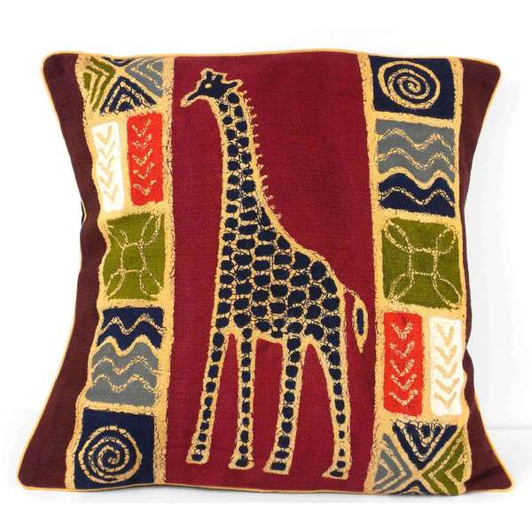 Furniture Design Zimbabwe handmade giraffe design batik cushion cover (zimbabwe) - free Furniture Design Zimbabwe handmade giraffe design batik cushion cover (zimbabwe) - free